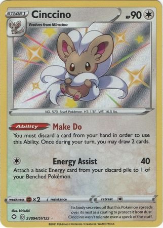 Pokemon - Cinccino - SV94/SV122 - Shiny Rare - Shining Fates Series - Top CollectiblesCollectible CardsPokémon