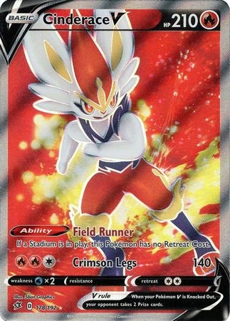 Pokemon - Cinderace V - 178/192 - Full Art Ultra Rare - Sword &amp; Shield: Rebel Clash Series - Top CollectiblesCollectible CardsPokémon