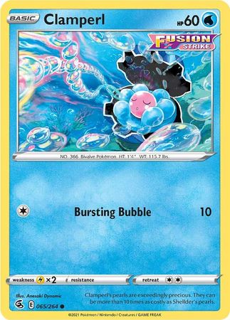 Pokemon - Clamperl - 065/264 - Common - Sword &amp; Shield: Fusion Strike Series - Top CollectiblesCollectible CardsPokémon