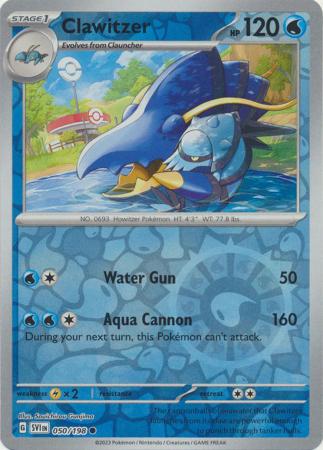 Pokemon - Clawitzer - 050/198 - Common Reverse Holo - Scarlet &amp; Violet (Base Set) Serie - Top CollectiblesCollectible CardsPokémon