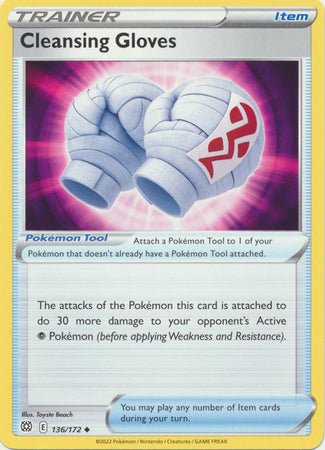 Pokemon - Cleansing Gloves - 136/172 - Uncommon - Sword &amp; Shield: Brilliant Stars Series - Top CollectiblesCollectible CardsPokémon