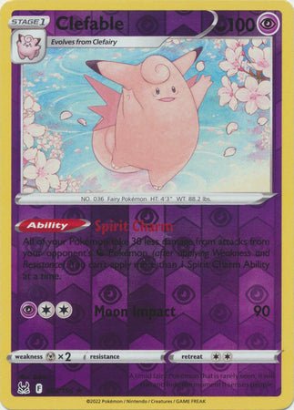 Pokemon - Clefable - 063/196 - Rare Reverse Holo - Sword & Shield: Lost Origin Series - Top CollectiblesCollectible CardsPokémon