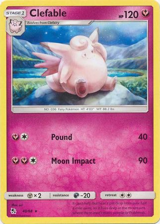 Pokemon - Clefable - 40/68 - Rare - Hidden Fates Series - Top CollectiblesCollectible CardsPokémon