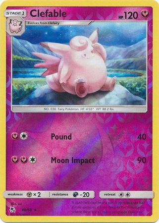 Pokemon - Clefable - 40/68 - Rare Reverse Holo - Hidden Fates Series - Top CollectiblesCollectible CardsPokémon