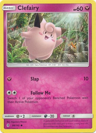 Pokemon - Clefairy - 88/145 - Common - Sun &amp; Moon: Guardians Rising Series - Top CollectiblesCollectible CardsPokémon