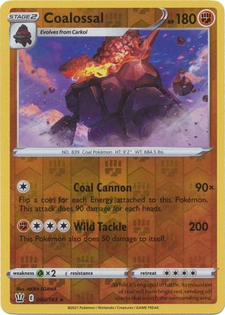 Pokemon - Coalossal - 080/163 - Holo Rare Reverse Holo - Sword &amp; Shield: Battle Styles Singles - Top CollectiblesCollectible CardsPokémon