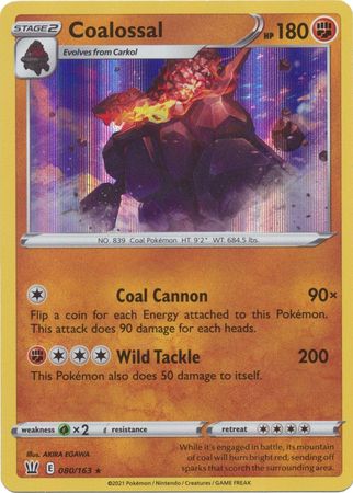 Pokemon - Coalossal - 080/163 - Holo Rare - Sword &amp; Shield: Battle Styles Singles - Top CollectiblesCollectible CardsPokémon