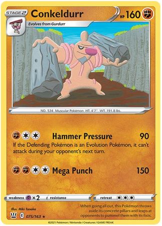 Pokemon - Conkeldurr - 075/163 - Rare - Sword &amp; Shield: Battle Styles Singles - Top CollectiblesCollectible CardsPokémon