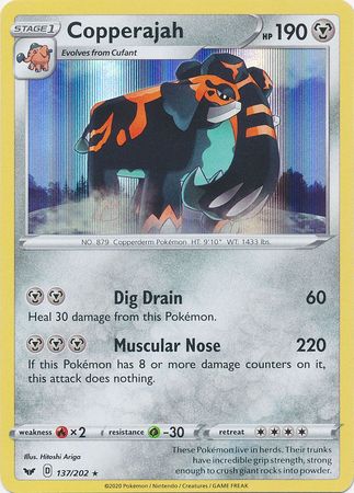 Pokemon - Copperajah - 137/202 - Holo Rare - Sword &amp; Shield: Base Set Series - Top CollectiblesCollectible CardsPokémon