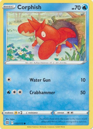 Pokemon - Corphish - 032/172 - Common - Sword &amp; Shield: Brilliant Stars Series - Top CollectiblesCollectible CardsPokémon