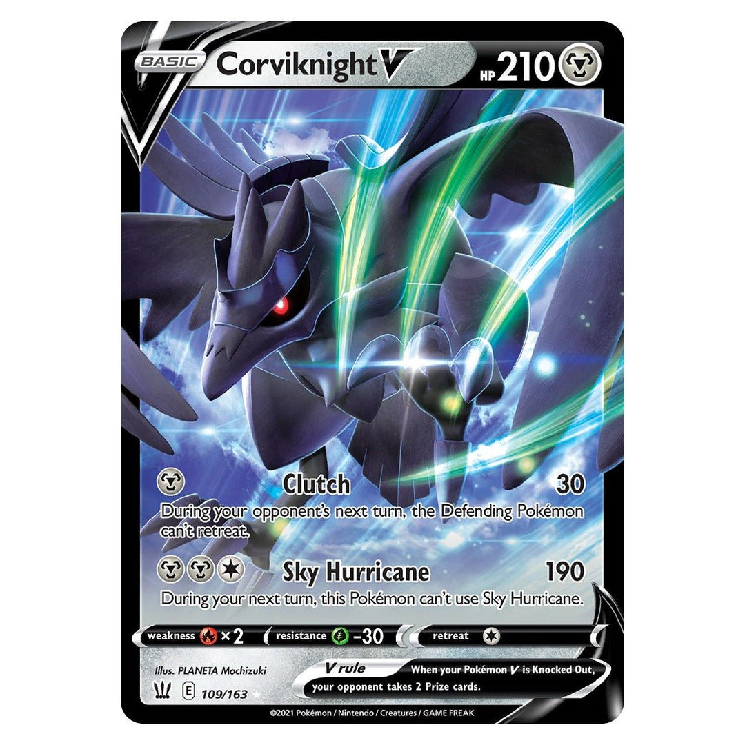 Pokemon - Corviknight V - 109 - Rare Holo V - Battle Styles - Top CollectiblesPokémon SinglePokémon