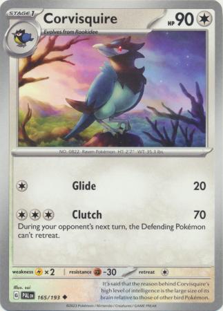 Pokemon - Corvisquire - 165/193 - Uncommon - Scarlet &amp; Violet: Paldea Evolved Series - Top CollectiblesCollectible CardsPokémon