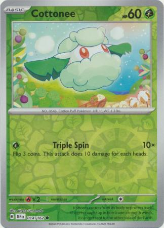 Pokemon - Cottonee - 014/162 - Common Reverse Holo - Scarlet &amp; Violet: Temporal Forces Singles - Top CollectiblesCollectible CardsPokémon