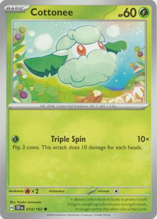 Pokemon - Cottonee - 014/162 - Common - Scarlet &amp; Violet: Temporal Forces Singles - Top CollectiblesCollectible CardsPokémon