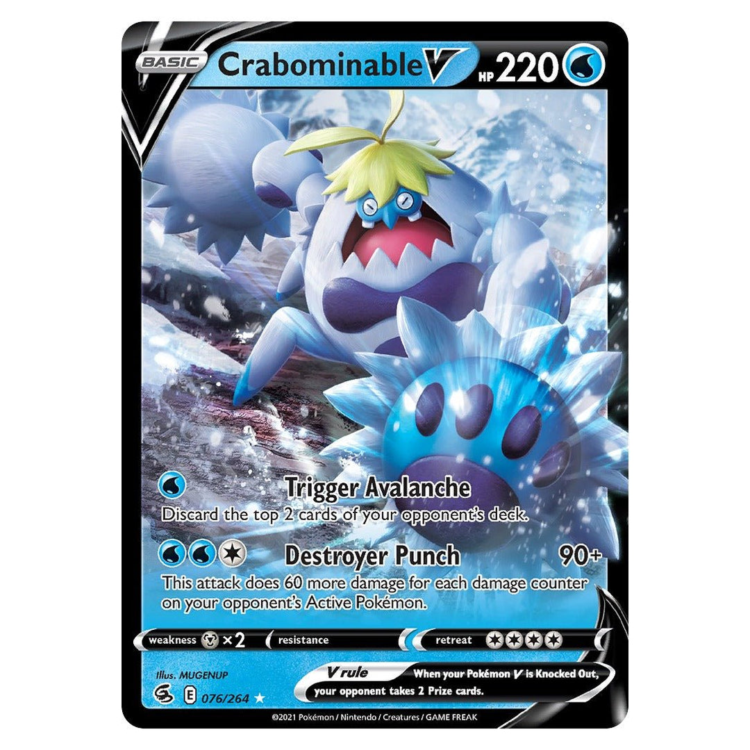 Pokemon - Crabominable V - 76 - Rare Holo V - Fusion Strike - Top CollectiblesPokémon SinglePokémon