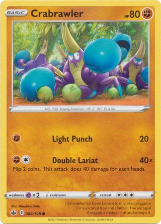 Pokemon - Crabrawler - 084/198 - Common - Sword &amp; Shield: Chilling Reign Series - Top CollectiblesCollectible CardsPokémon