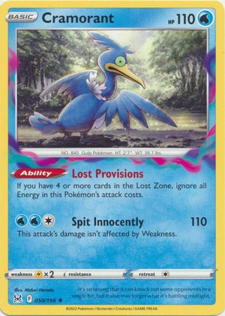 Pokemon - Cramorant - 050/196 - Rare - Sword &amp; Shield: Lost Origin Series - Top CollectiblesCollectible CardsPokémon