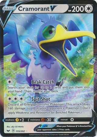 Pokemon - Cramorant V - 155/202 - Ultra Rare - Sword &amp; Shield: Base Set Series - Top CollectiblesCollectible CardsPokémon