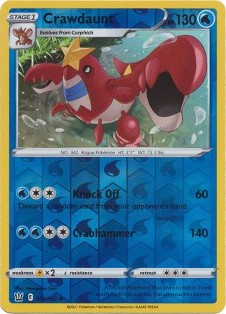 Pokemon - Crawdaunt - 039/163 - Uncommon Reverse Holo - Sword &amp; Shield: Battle Styles Singles - Top CollectiblesCollectible CardsPokémon