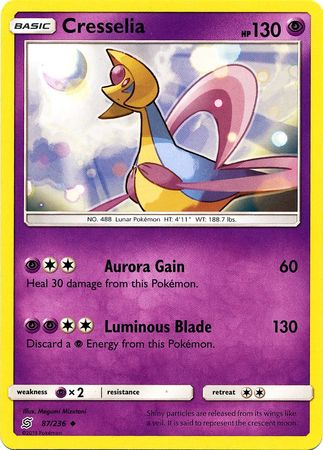 Pokemon - Cresselia - 87/236 - Uncommon - Sun & Moon: Unified Minds Series - Top CollectiblesCollectible CardsPokémon