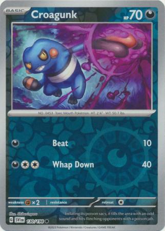 Pokemon - Croagunk - 130/198 - Common Reverse Holo - Scarlet &amp; Violet (Base Set) Series - Top CollectiblesCollectible CardsPokémon
