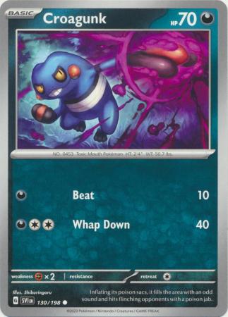 Pokemon - Croagunk - 130/198 - Common - Scarlet &amp; Violet (Base Set) Series - Top CollectiblesCollectible CardsPokémon