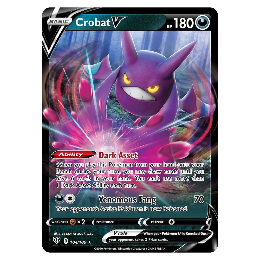 Pokemon - Crobat V - 104 - Rare Holo V - Darkness Ablaze - Top CollectiblesPokémon SinglePokémon