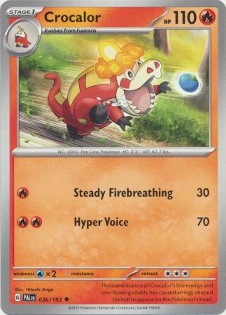 Pokemon - Crocalor - 036/193 - Uncommon - Scarlet &amp; Violet: Paldea Evolved Series - Top CollectiblesCollectible CardsPokémon