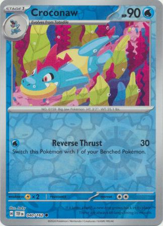 Pokemon - Croconaw - 040/162 - Common Reverse Holo - Scarlet & Violet: Temporal Forces Singles - Top CollectiblesCollectible CardsPokémon