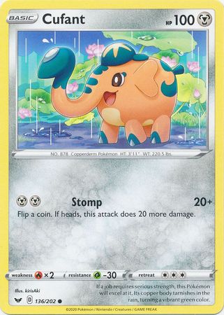 Pokemon - Cufant - 136/202 - Common - Sword &amp; Shield: Base Set Series - Top CollectiblesCollectible CardsPokémon