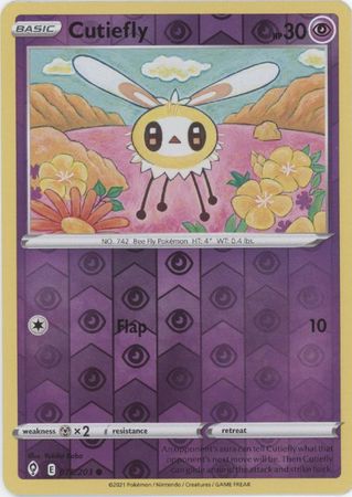Pokemon - Cutiefly - 078/203 - Common Reverse Holo - Sword &amp; Shield: Evolving Skies Series - Top CollectiblesCollectible CardsPokémon