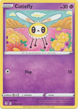 Pokemon - Cutiefly - 078/203 - Common - Sword &amp; Shield: Evolving Skies Series - Top CollectiblesCollectible CardsPokémon