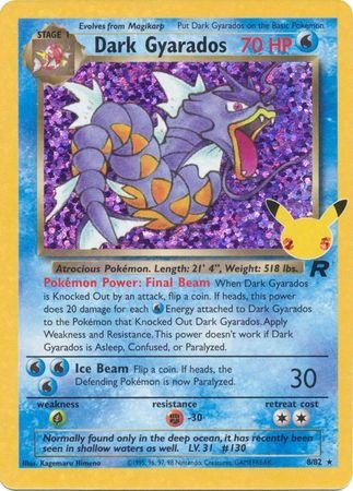 Pokemon - Dark Gyarados - 8/82 - Holo Rare - Celebrations Classic Collection Series - Top CollectiblesCollectible CardsPokémon