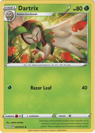 Pokemon - Dartrix - 007/072 - Uncommon - Shining Fates Series - Top CollectiblesCollectible CardsPokémon