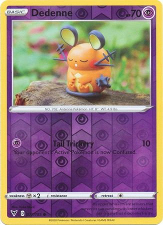 Pokemon - Dedenne - 077/185 - Common Reverse Holo - Sword & Shield: Vivid Voltage Series - Top CollectiblesCollectible CardsPokémon