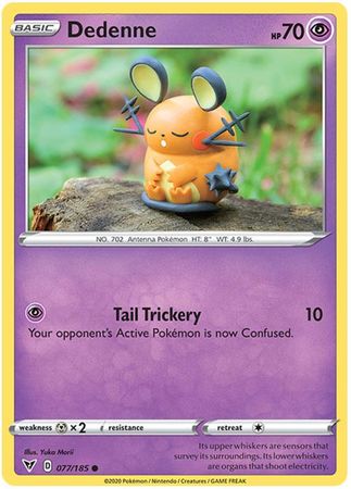 Pokemon - Dedenne - 077/185 - Common - Sword & Shield: Vivid Voltage Series - Top CollectiblesCollectible CardsPokémon