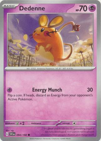 Pokemon - Dedenne - 094/198 - Common - Scarlet & Violet (Base Set) Series - Top CollectiblesCollectible CardsPokémon