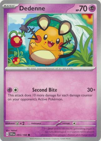 Pokemon - Dedenne - 095/198 - Common - Scarlet & Violet (Base Set) Series - Top CollectiblesCollectible CardsPokémon