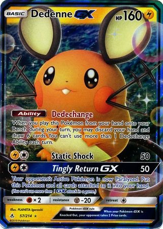 Pokemon - Dedenne GX - 57/214 - Ultra Rare - Sun & Moon: Unbroken Bonds Series - Top CollectiblesCollectible CardsPokémon