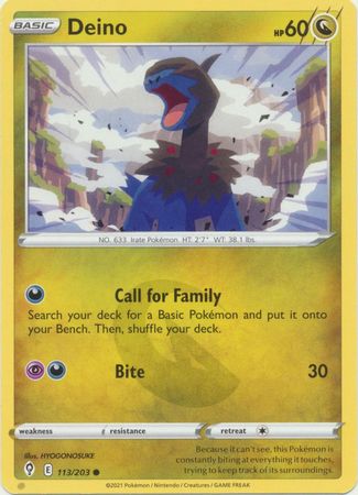 Pokemon - Deino - 113/203 - Common - Sword & Shield: Evolving Skies Series - Top CollectiblesCollectible CardsPokémon