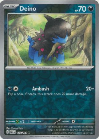 Pokemon - Deino - 138/193 - Common Reverse Holo - Scarlet &amp; Violet: Paldea Evolved Series - Top CollectiblesCollectible CardsPokémon