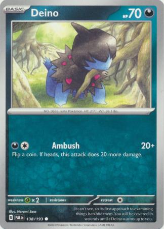 Pokemon - Deino - 138/193 - Common - Scarlet &amp; Violet: Paldea Evolved Series - Top CollectiblesCollectible CardsPokémon
