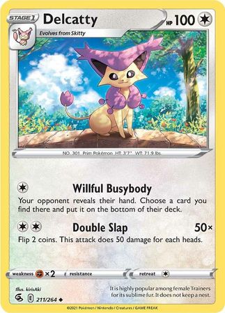 Pokemon - Delcatty - 211/264 - Uncommon - Sword &amp; Shield: Fusion Strike Series - Top CollectiblesCollectible CardsPokémon