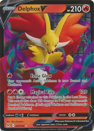 Pokemon - Delphox V - 027/196 - Ultra Rare - Sword &amp; Shield: Lost Origin Series - Top CollectiblesCollectible CardsPokémon