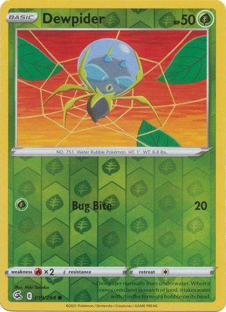 Pokemon - Dewpider - 019/264 - Common Reverse Holo - Sword &amp; Shield: Fusion Strike Series - Top CollectiblesCollectible CardsPokémon