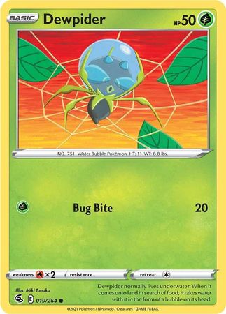 Pokemon - Dewpider - 019/264 - Common - Sword &amp; Shield: Fusion Strike Series - Top CollectiblesCollectible CardsPokémon