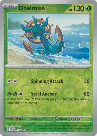 Pokemon - Dhelmise - 019/162 - Uncommon Reverse Holo - Scarlet &amp; Violet: Temporal Forces Singles - Top CollectiblesCollectible CardsPokémon