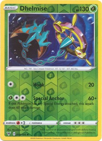 Pokemon - Dhelmise - 019/185 - Uncommon Reverse Holo - Sword & Shield: Vivid Voltage Series - Top CollectiblesCollectible CardsPokémon