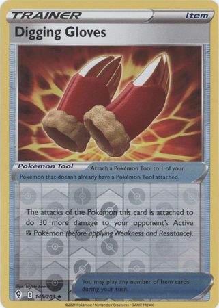 Pokemon - Digging Gloves - 145/203 - Uncommon Reverse Holo - Sword &amp; Shield: Evolving Skies Series - Top CollectiblesCollectible CardsPokémon