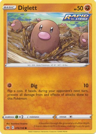 Pokemon - Diglett - 076/198 - Common - Sword & Shield: Chilling Reign Series - Top CollectiblesCollectible CardsPokémon